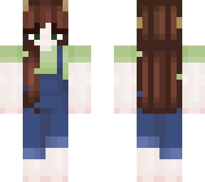 olive jean overalls w/ horns