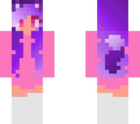 purple wolf girl & tail