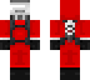 red hazmat suit