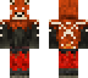 red panda, red pants