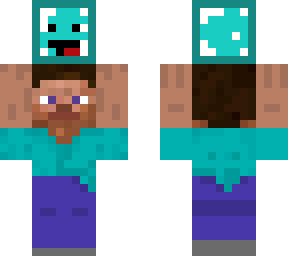 steve with... skeppy's head!