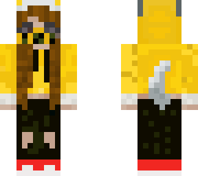 yellow hoodie with gas mask