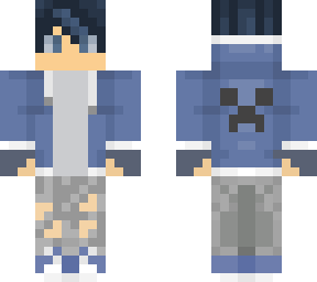 3d blue creeper jacket skin