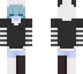 blue in a panda hoodie.
