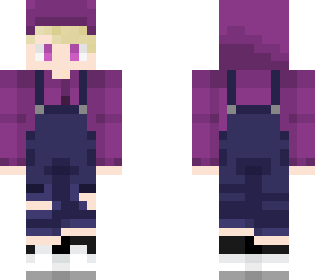 boy in overalls and purple onesie