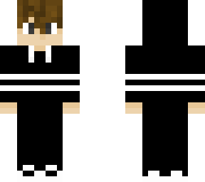 cool boy (black and white with brown hair and black eyes)