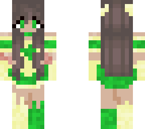 creator in a yellow/green maid dress