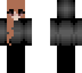 girl with black hoodie and black pants, also red eyes