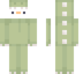 goose in green dino suit