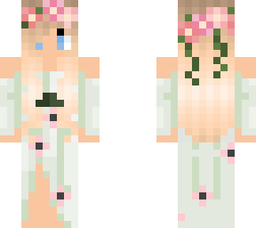 green flower dress
