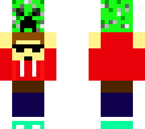kid holding a creeper head