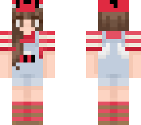 ladybug overalls and hat.