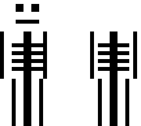 skeleton but reversed
