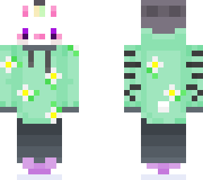 tv bunny mask and flowers