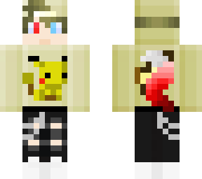 asahi animal version plus horns in a pikachu hoodie