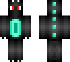 black dino with red