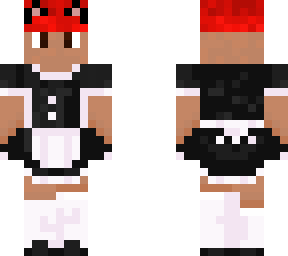 cat boy with red beanie and maid dress