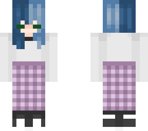 dyed hair and plaid pants