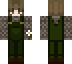 green overalls brunette hair v.3