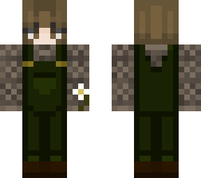 green overalls brunette hair v.5
