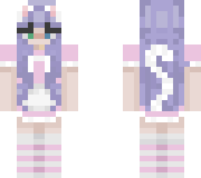 maid girl with purple hair