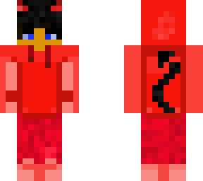 red demon boy with hood