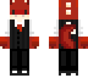 red dino in a suit.  (with shoes)