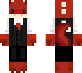 red dino in a suit.