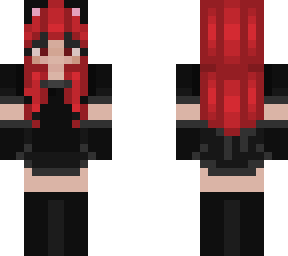 red haired cat maid