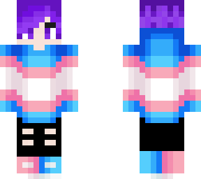 trans pride hoodie with purple hair