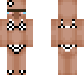 villager w/ monerbrow & black n white checkered bikini