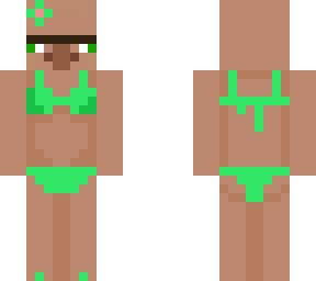 a villager with a green bikini