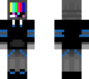 black and blue tv head