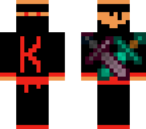 black ninja defender of the fallen valley with infected herobrine for skinderp