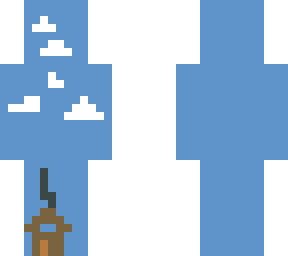 blue sky with a house
