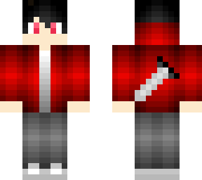 bright red with sword