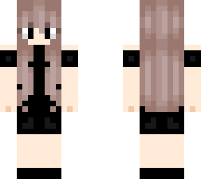 cute girl with brown hair and black clothing