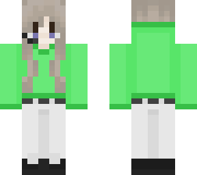 gamer girl in green hoodie