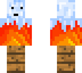 ice melting into fire person
