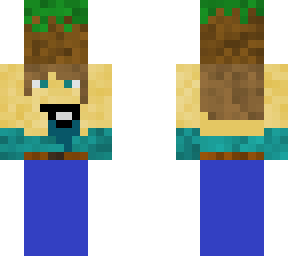 noob holding grass block