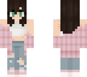 pink off shoulder flannel