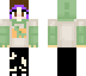 purple hair dino hoodie gurl