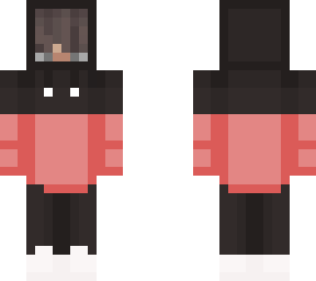 red hoodie (hood up)