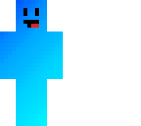 blue with white back with a smile
