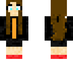 brown hair girl with black jacket