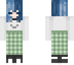 dyed hair and plaid pants