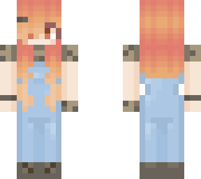 girl in overalls and mesh shirt