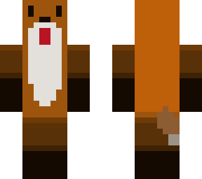 red fox skin with tail and tonge