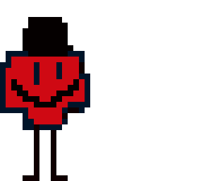 red glich with a hat