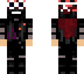 skin with intestines and heart and blood in the hair. skin of death